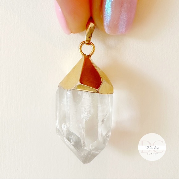 NEW White Quartz Pendant On Sterling Silver 925 - Picture 1 of 6